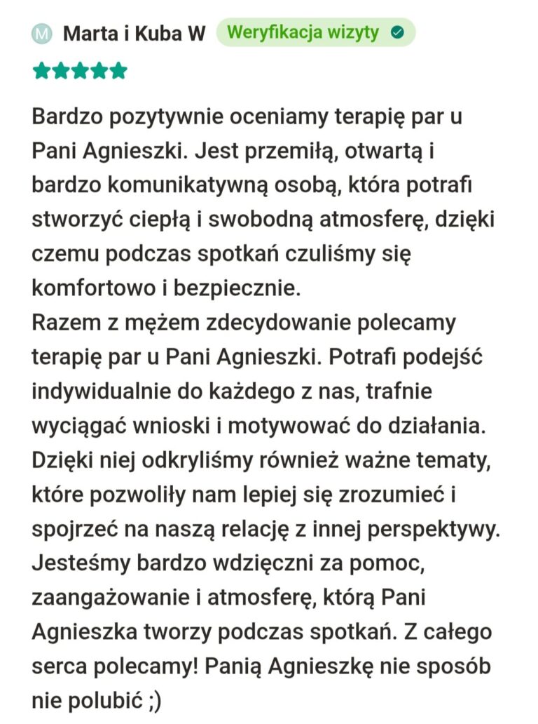 Opinia Agnieszka Gnatiuk psychoterapeuta 7