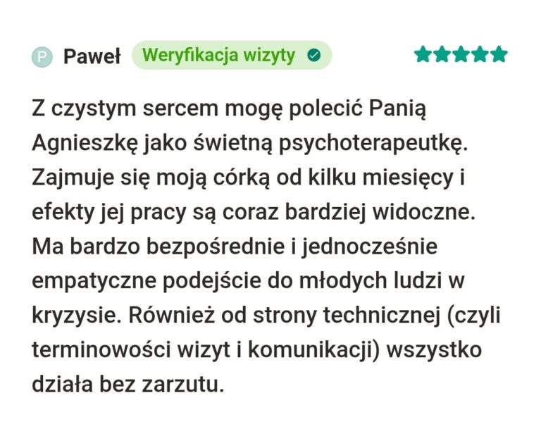 Opinia Agnieszka Psychoterapeuta 8