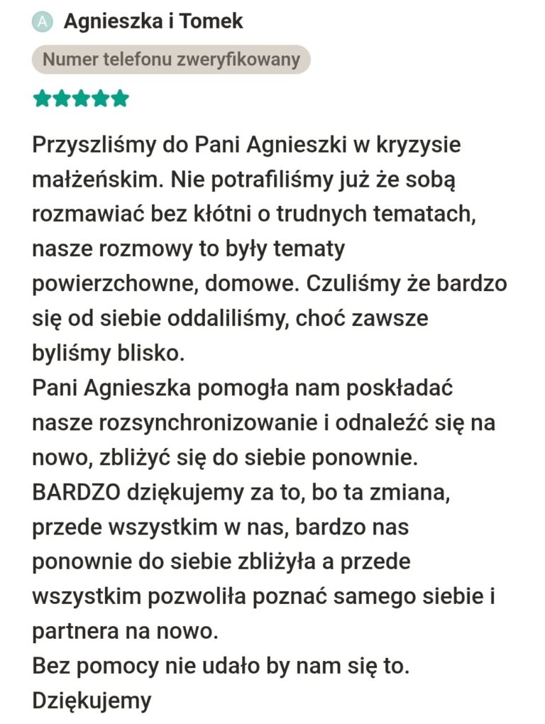 opinia Agnieszka Bogusz terapeuta par