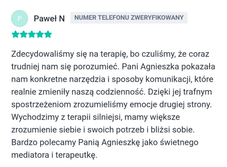 opinia Agnieszka Gnatiuk psychoterapeuta