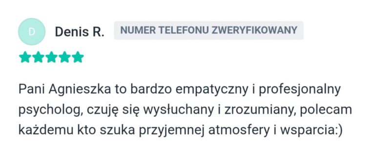 opinia Agnieszka Gnatiuk psychoterapeuta