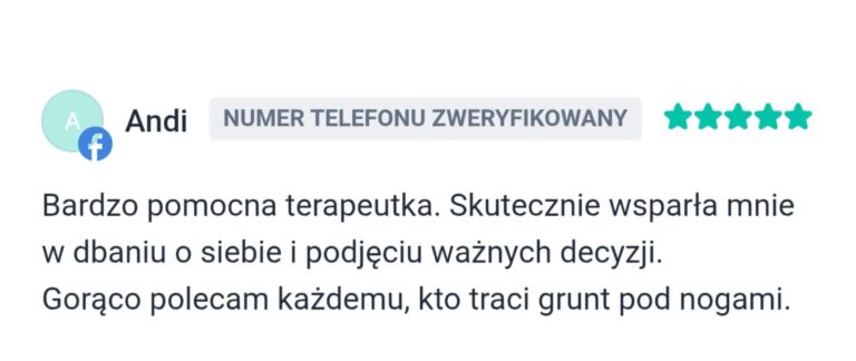 opinia dla Danieli Kuchar psychoterapeuty