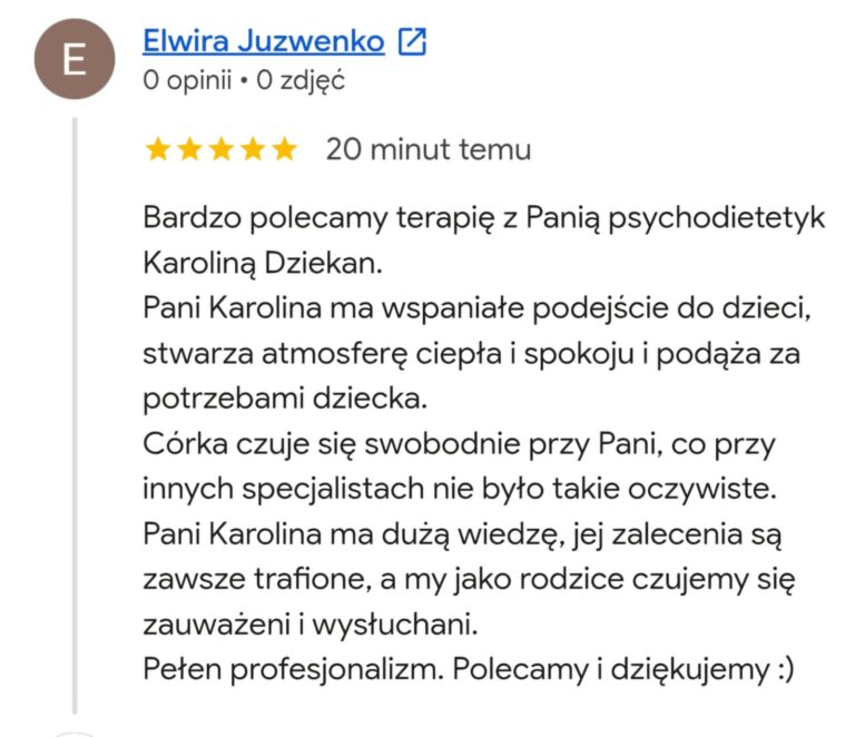 opinia karolina dziekan psycholog dziecięcy