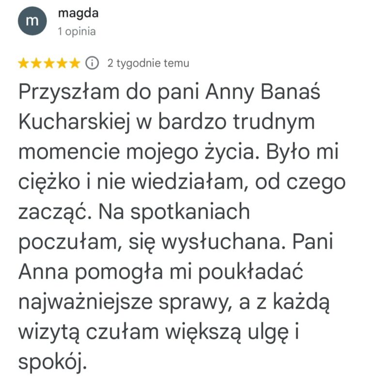 Anna Banaś-Kucharska opinia psycholog