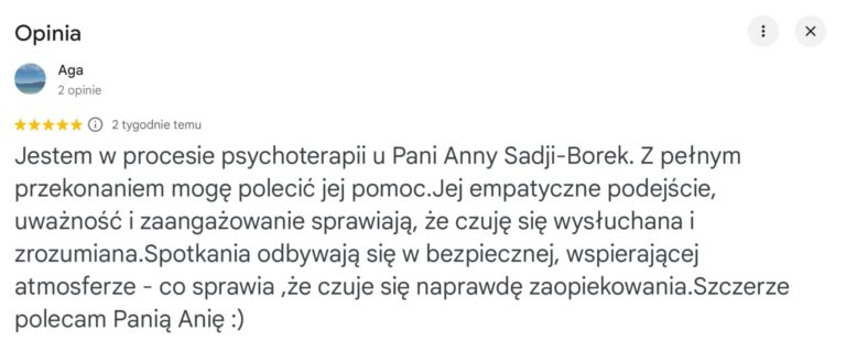 Anna Sadji-Borek nowa opinia