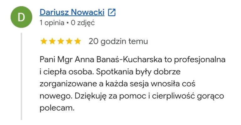 opinia dla Anny Banaś-Kucharskiej